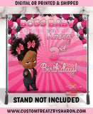 AFRICAN AMERICAN BOSS BABY GIRL BACKDROP Custom Favorz by Sharon