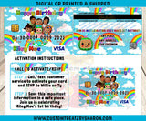 AFRICAN AMERICAN COCOMELON CREDIT CARD INVITE Custom Favorz by Sharon