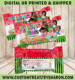 African American Cocomelon Watermelon Rice Krispies Treats Custom Favorz by Sharon