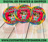 African American Cocomelon Watermelon Swirl Lollipop Labels Custom Favorz by Sharon