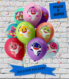 BABY SHARK BALLOON STICKERS Custom Favorz by Sharon