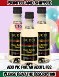 Black Gucci Wine Label | Mini Champagne Labels