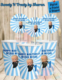 Boss Baby Boy Party Cup & Matching Straw Tag Custom Favorz by Sharon