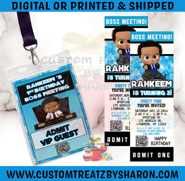 Vip Boss Boss Baby Boy VIP Pass & Ticket Invitation
