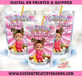 Boss Baby Girl Caprisun or Kool Aid Jammer Custom Favorz by Sharon