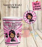 Boss Baby Girl Party Cup and Straw Tag Custom Favorz by Sharon