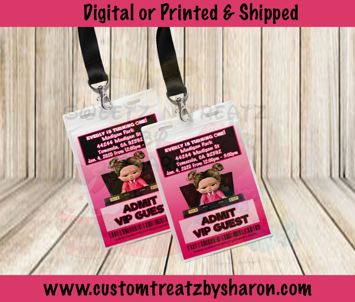 Vip Boss Boss Baby Girl VIP Pass & Ticket Invitation