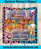 CAUCASIAN PEBBLES & BAMM GENDER REVEAL BACKDROP Custom Favorz by Sharon