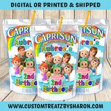 COCOMELON CAPRISUN OR KOOL- AID JAMMERS Custom Favorz by Sharon