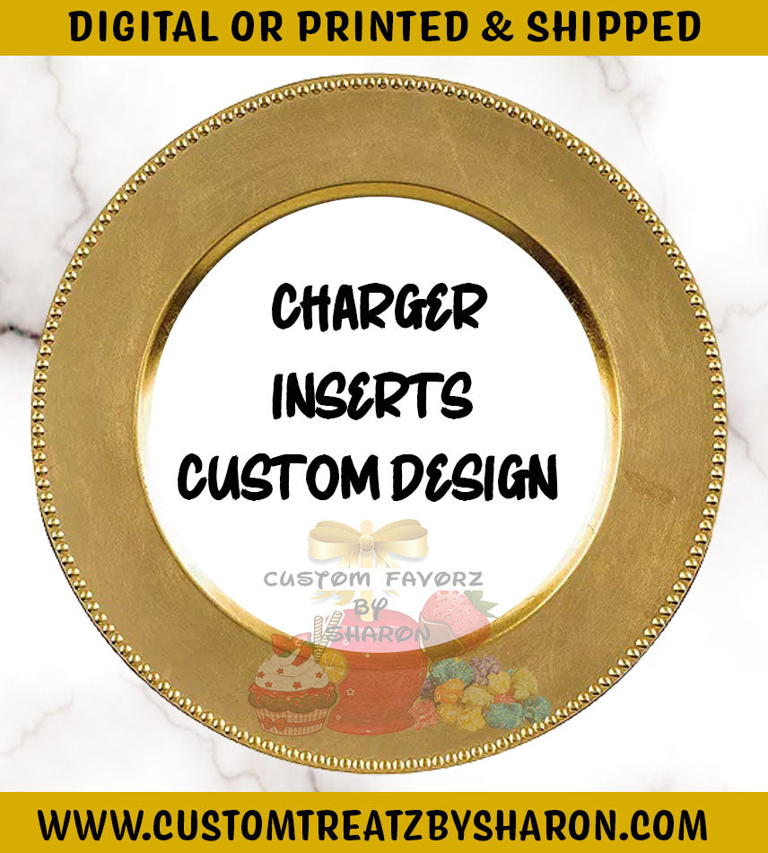 CUSTOM DESIGNED CHARGER PLATE INSERTS