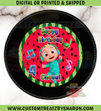 CoComelon Watermelon Party and Charger Plate Inserts Custom Favorz by Sharon