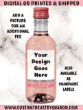 Custom Designed Mini Champagne and Wine Labels Custom Favorz by Sharon