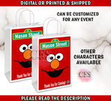 ELMO, COOKIE MONSTER, ERNIE, BIG BIRD, THE GROUCH, & ABBY CADABBY BDAY GIFT BAG LABELS