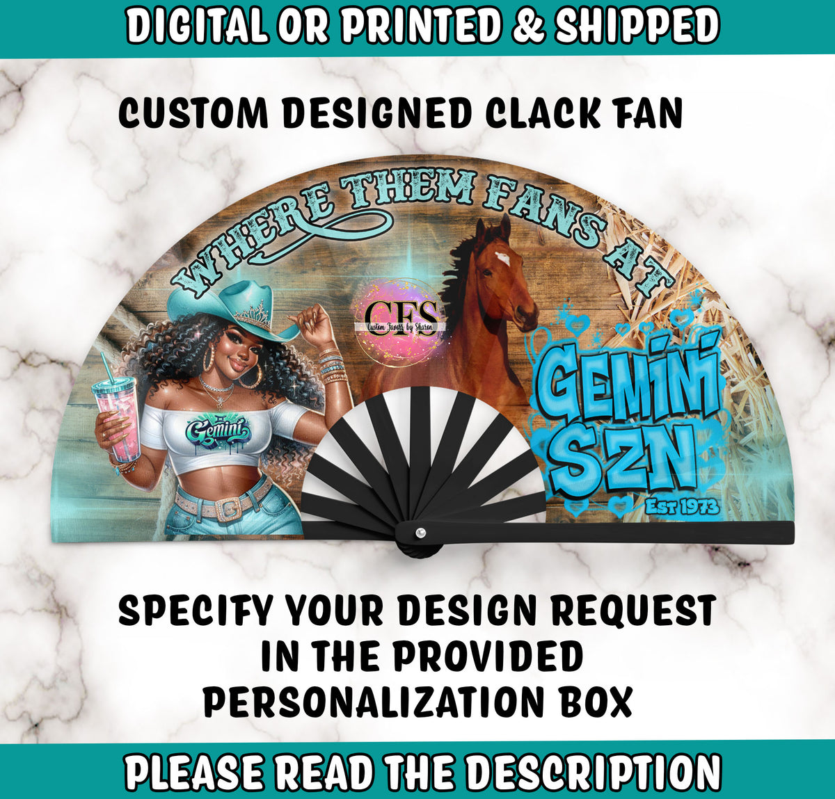 CUSTOM CLACK FANS | Customized Clack Fans | Printed | Shipped