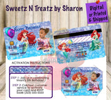 LITTLE MERMAID Credit Card Invites Custom Favorz by Sharon