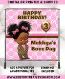 PINK GUCCI BOSS BABY GIRL BACKDROP Custom Favorz by Sharon