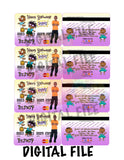 Purple Boss Baby Girl Credit Card Invites Custom Favorz by Sharon
